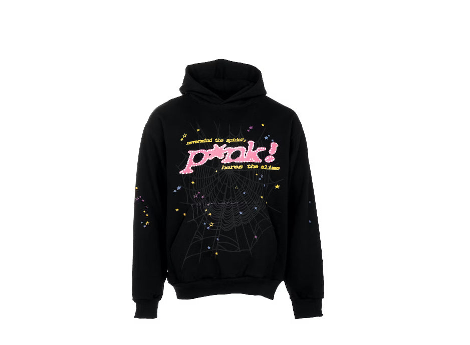 Sp5der P*NK Hoodie Black